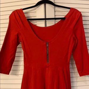 Express Dresses - Express red A-line dress with quarter sleeves Express Dresses - Express red A-line dress with quarter sleeves